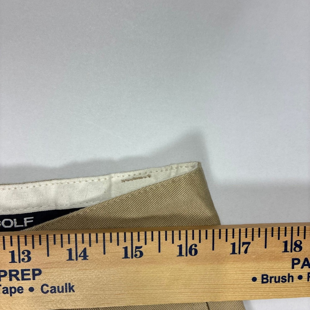 Polo Golf Ralph Lauren Mens Pleated Chino Pants Tan Khaki Cotton 34x34 - Picture 9 of 13